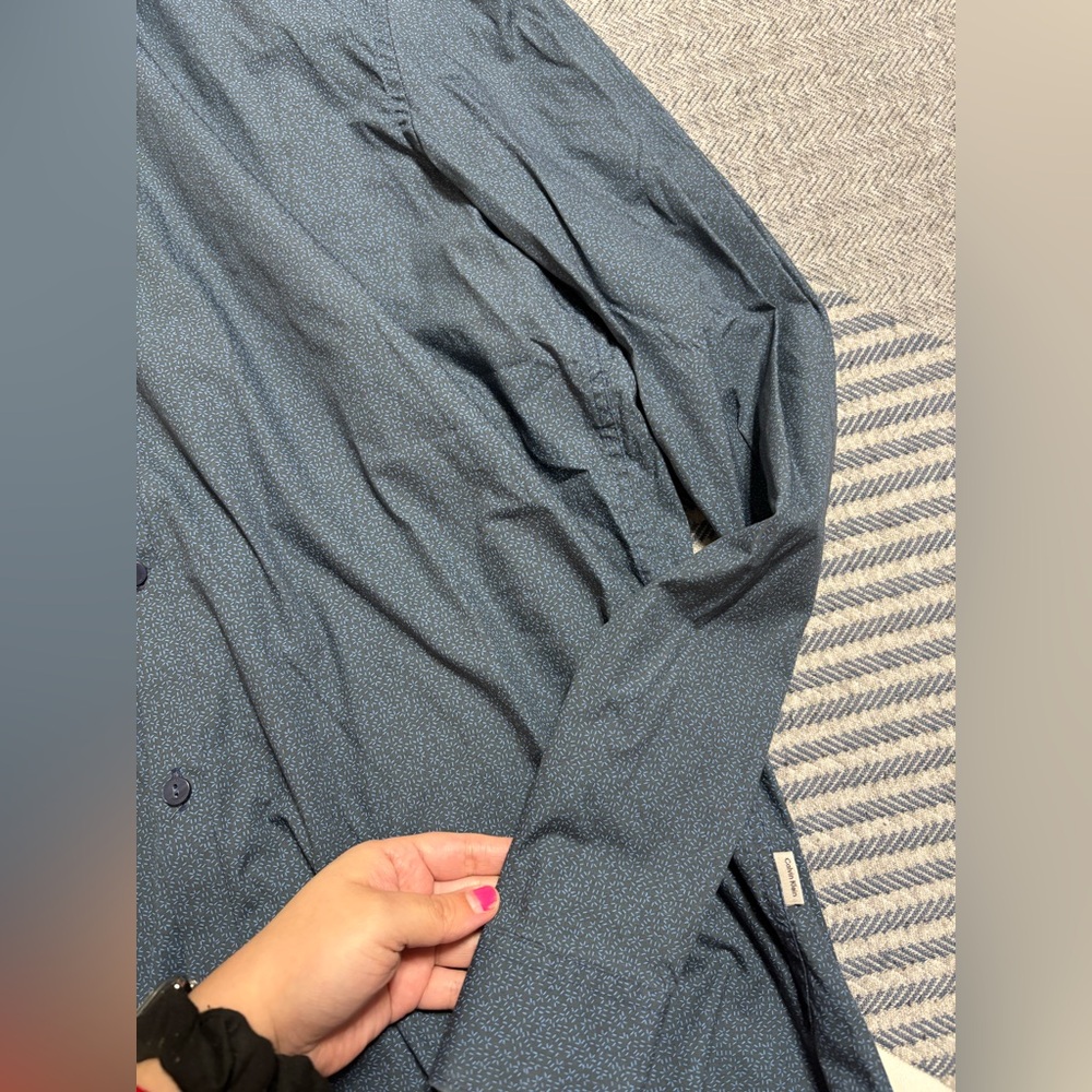 Calvin Klein Dark Blue Button Down Shirt - Picture 4 of 12
